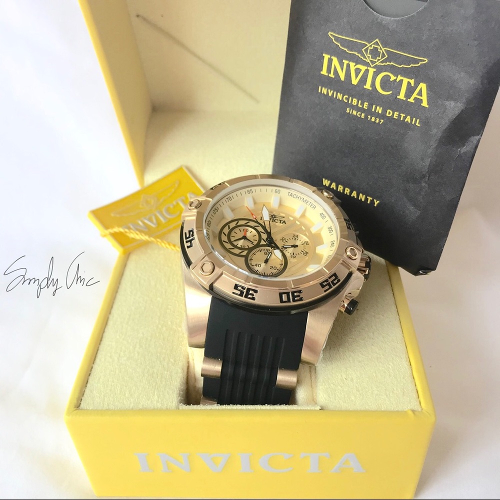 Invicta Speedway Gold Dial Chronograph Watch 25507 - Picture 4 of 8